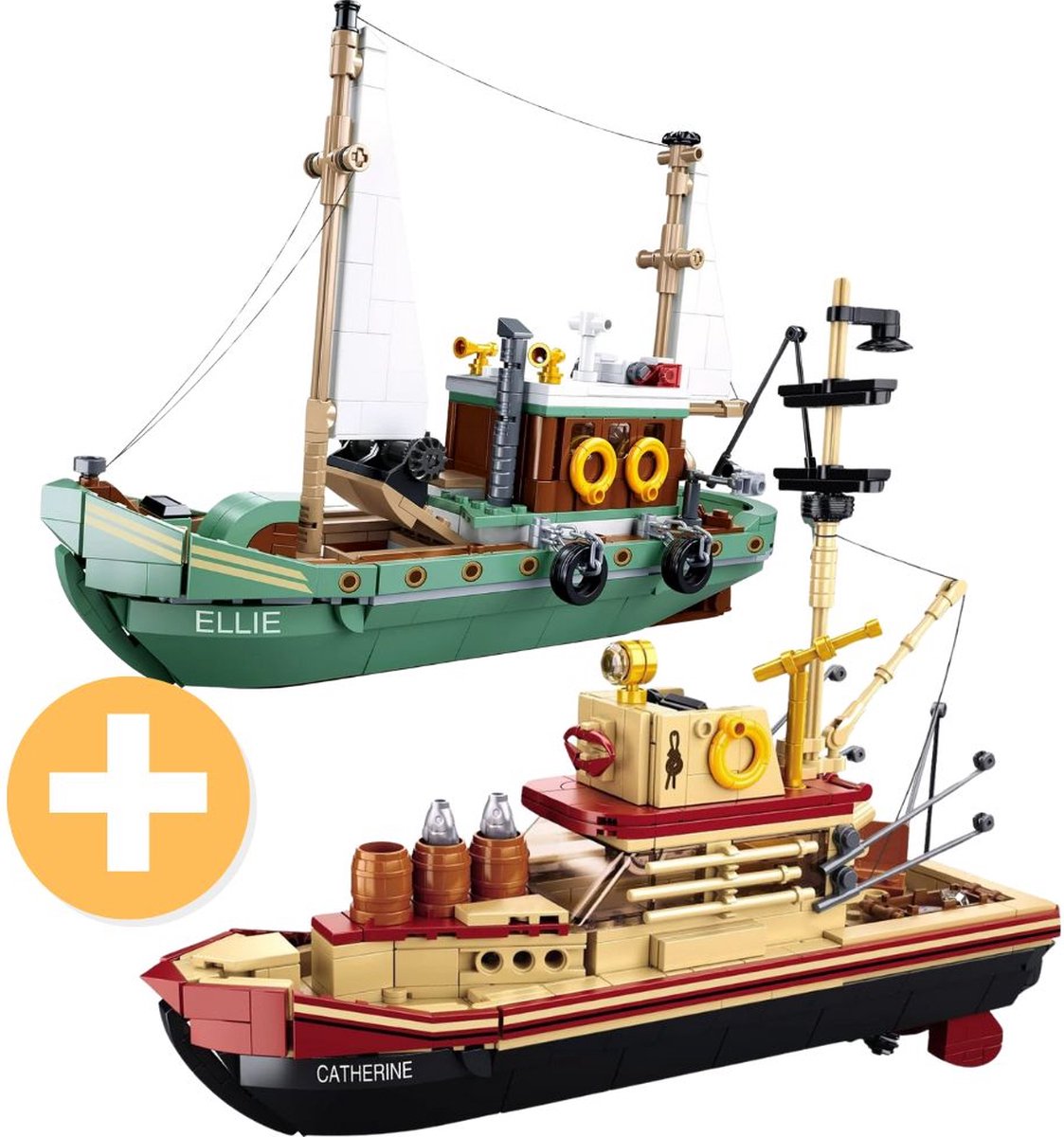  - Vissers boten | Scheepvaart & zeilboot avonturen | Classic creator ideas technic | STEM educatief speelgoed bouwpakket | Schip modelbouw volwassenen & kinderen | Bekend van DVD film Jaws | Incl. haai | 1202 bouwstenen
